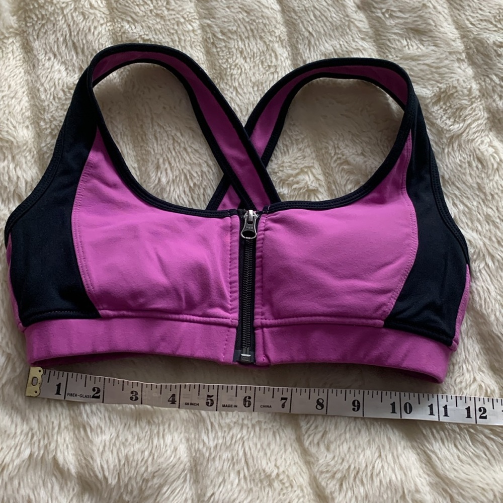 Vintage 90's zippered sports bra athletic bra top S